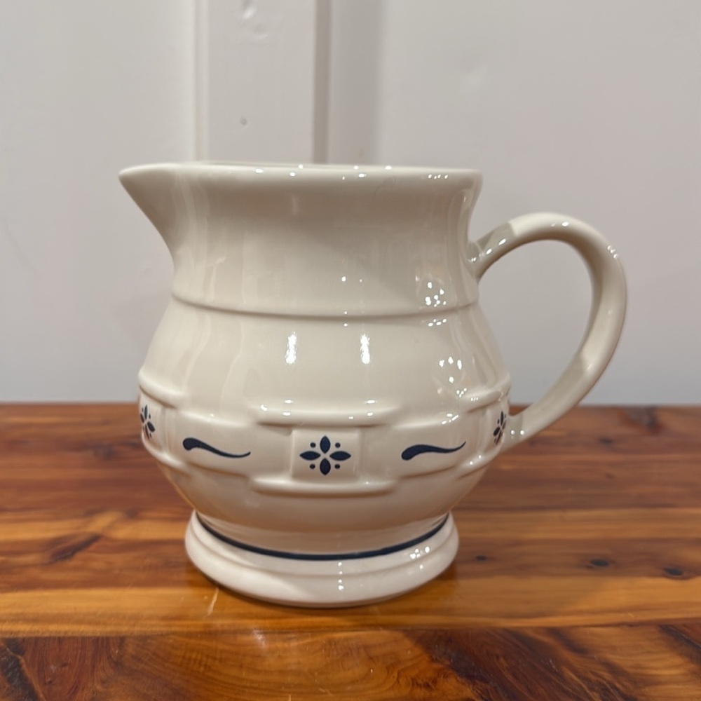 Longaberger Pottery Woven Traditions Small Juice Pitcher